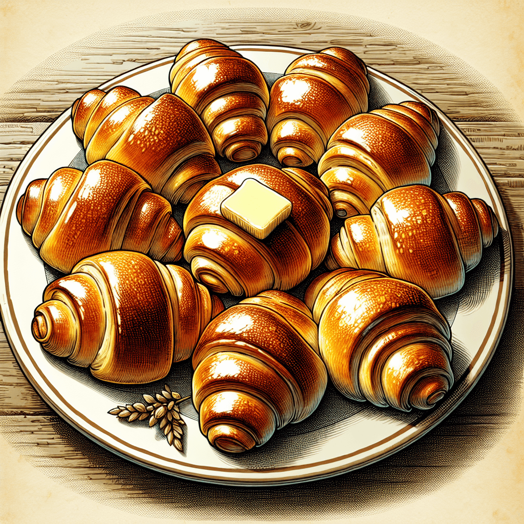 Homemade Crescent Rolls — 7 per Plate